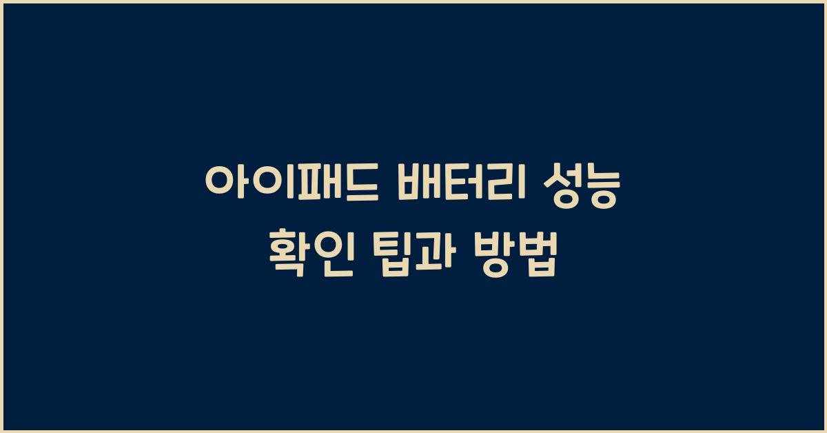 아이패드 배터리 성능 확인