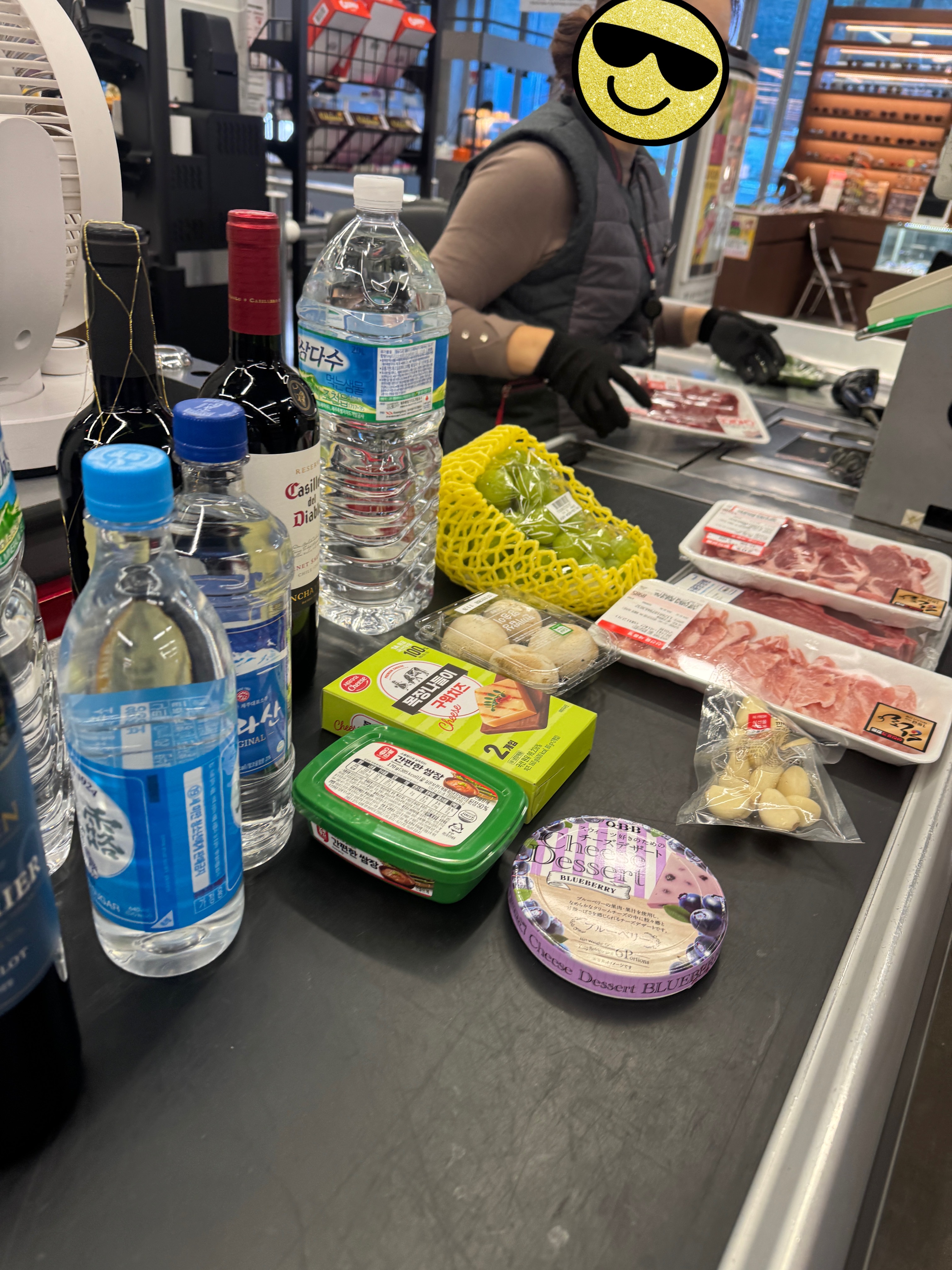 강화도 1박 여행 준비 롯데마트 계산대 장보기