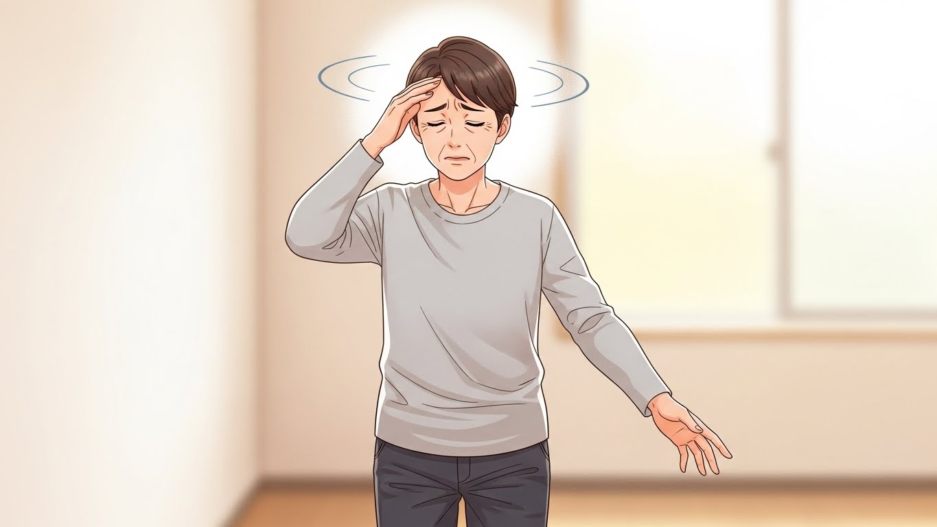 중장년층 어지럼증 주의사항 안내 이미지