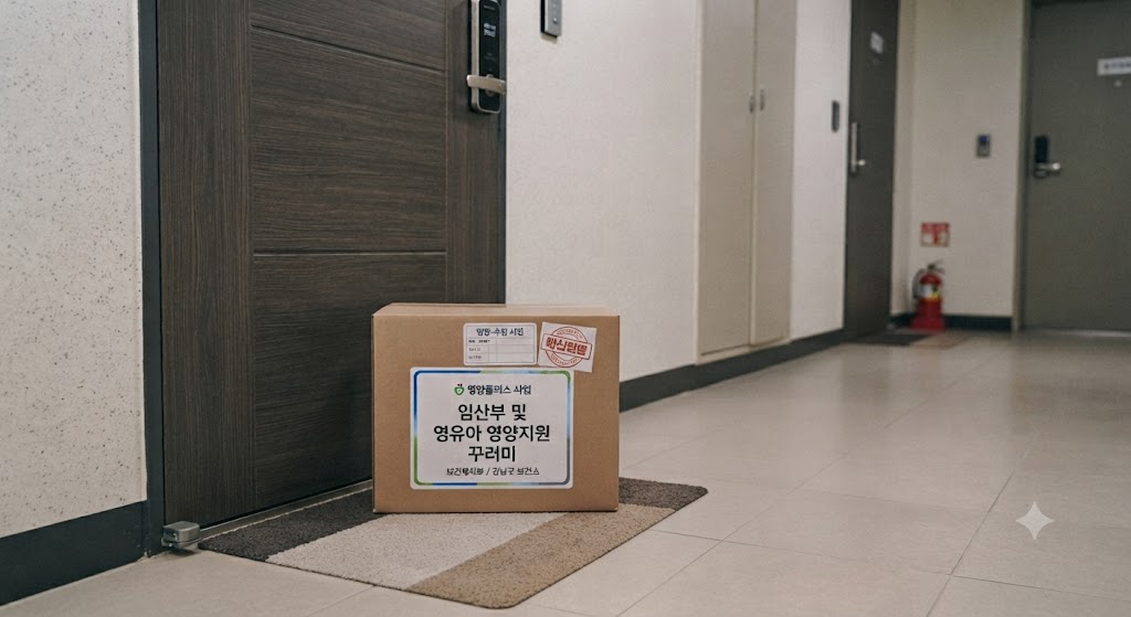 임산부를 위한 영양식품을 집에서 받아본 모습