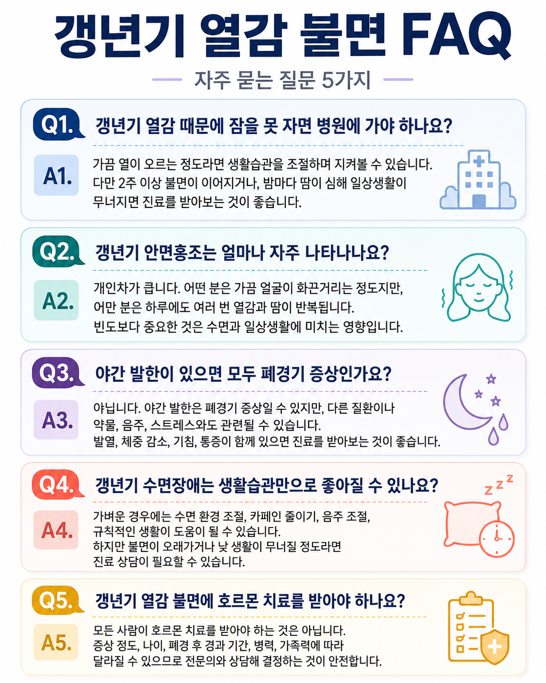 갱년기 안면홍조와 야간 발한, 불면이 계속될 때 확인할 것