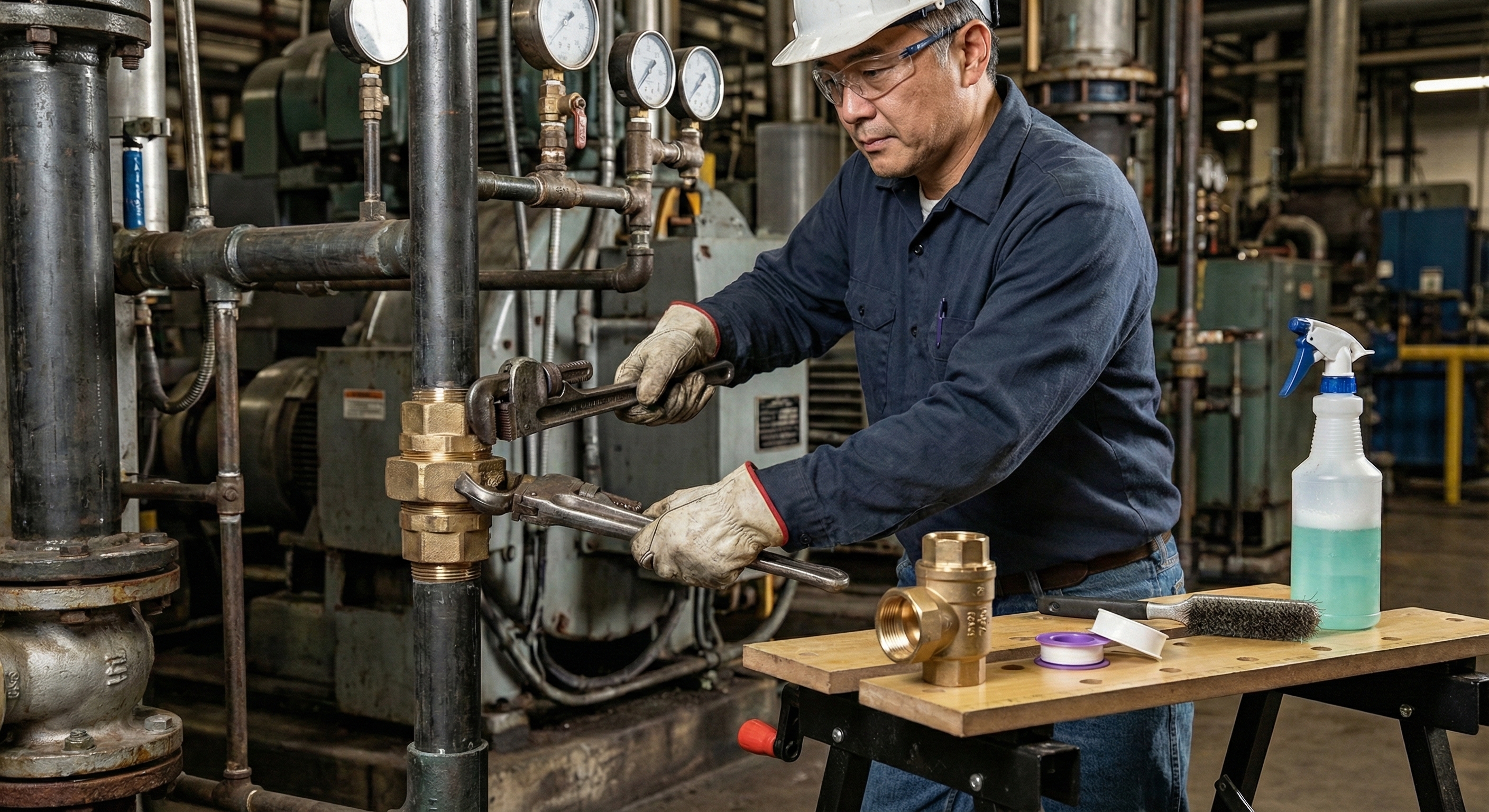 에어 배관 유니온 밸브 교체