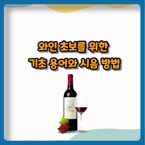 와인 초보를 위한 기초 용어와 시음 방법