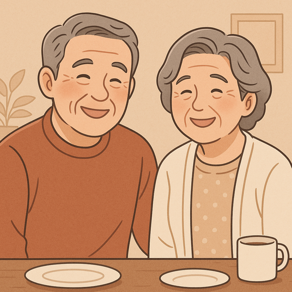 미소짓는 부모님