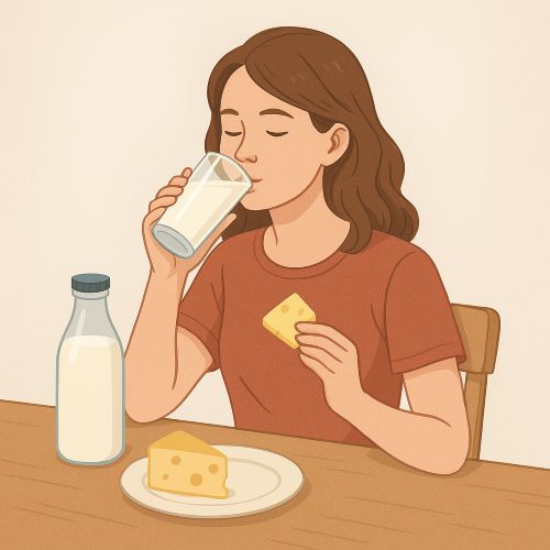 우유를 마시는 여성