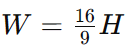 16:9의 비율비
