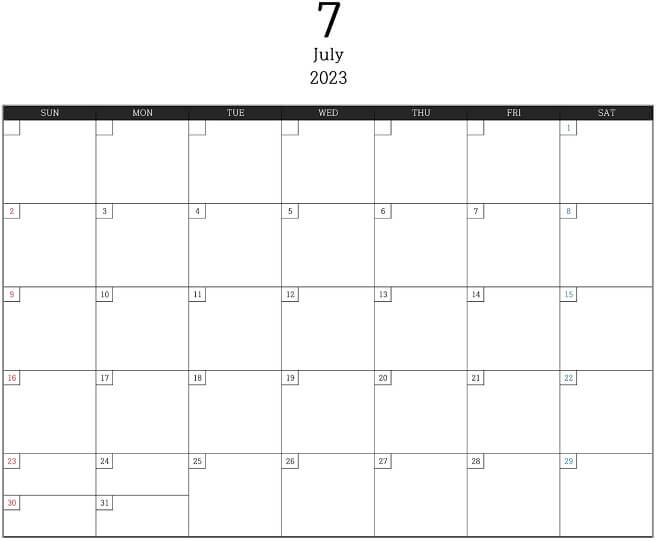 2023년_7월_달력