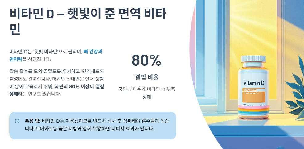 비타민 D — 햇빛이 준 면역 비타민