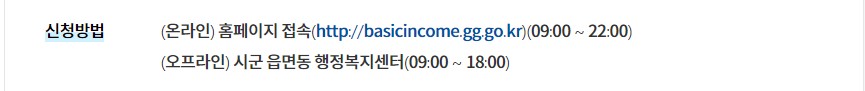 경기도 재난지원금 신청방법