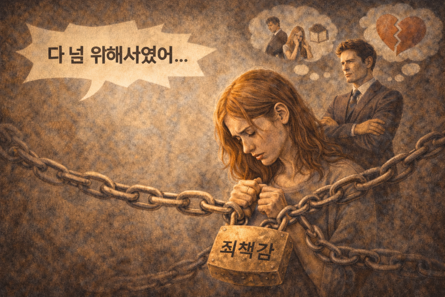 죄책감에 묶인 여성