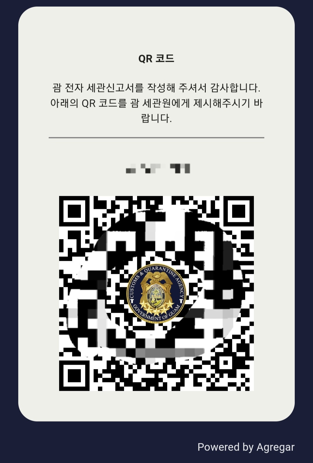 괌 전자세관신고