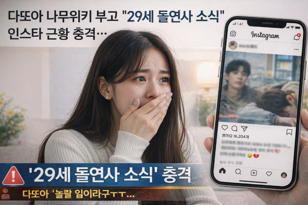 다또아 29세 돌연사 소식, 나무위키·인스타 근황 충격 실화?