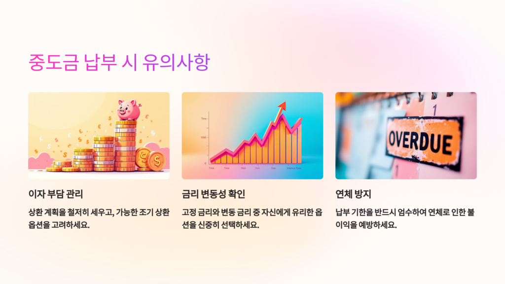 중도금 납부 시 유의사항