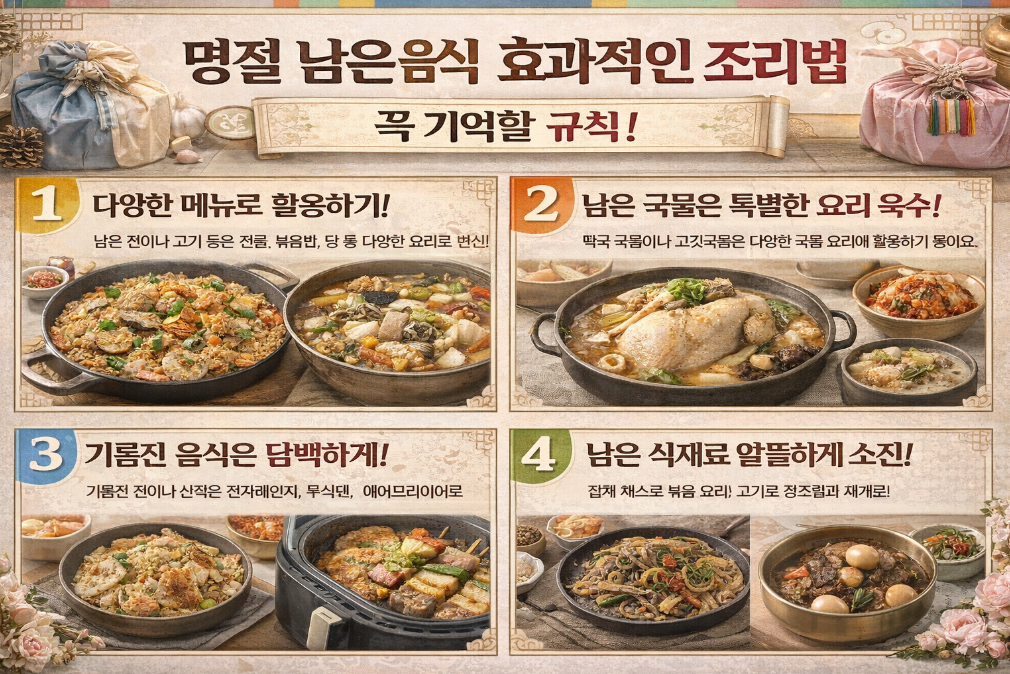 설 명절 남은 음식 3일 완벽 변신 레시피