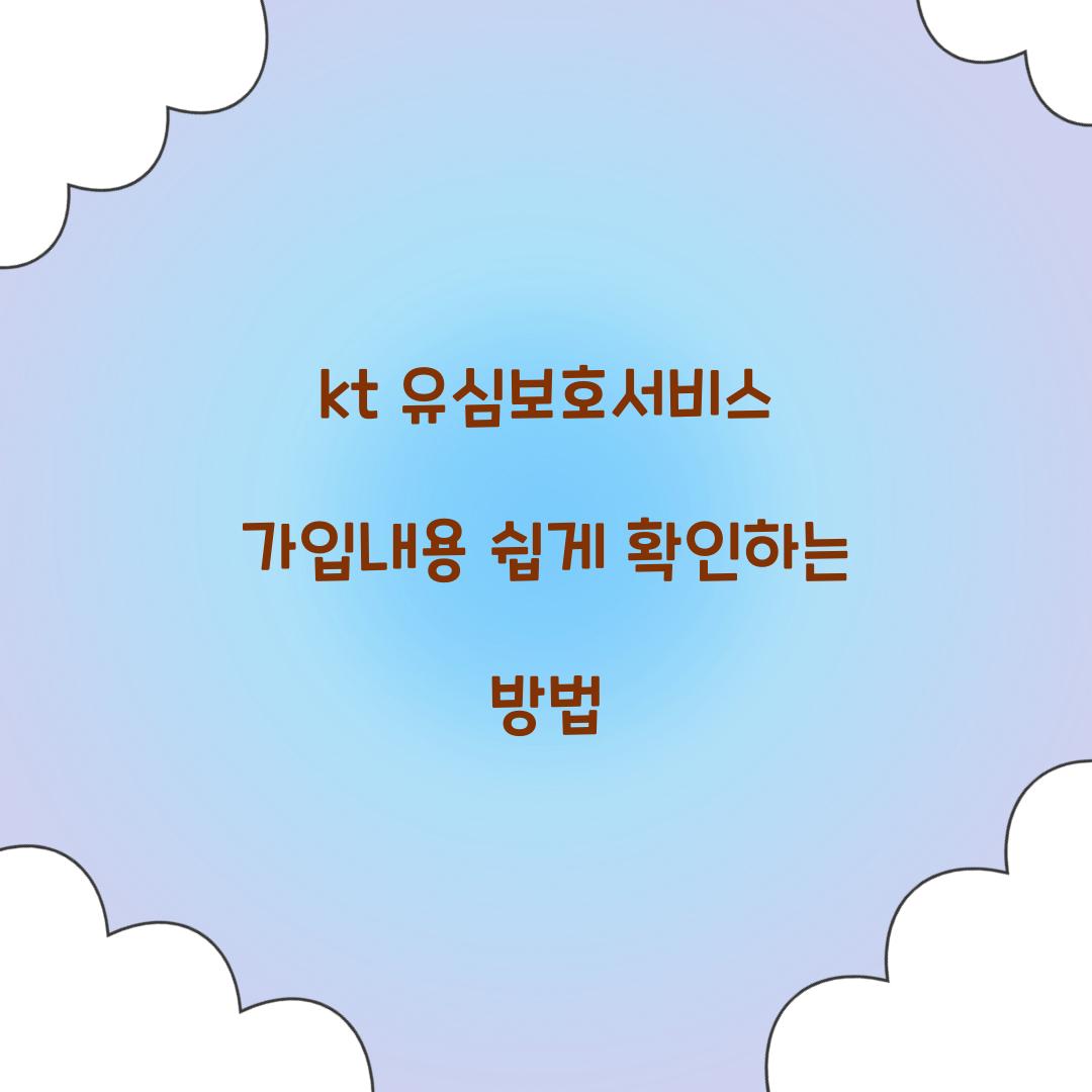 kt 유심보호서비스 가입내용
