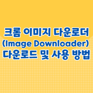 크롬 이미지 다운로더 (Image Downloader) 다운로드 및 사용 방법