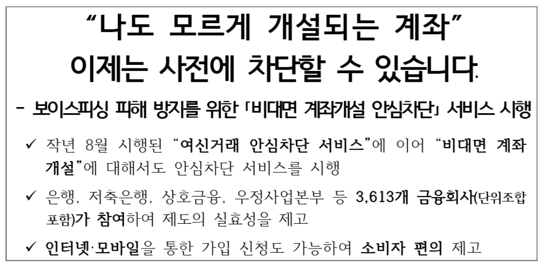 비대면 계좌개설 안심차단 신청