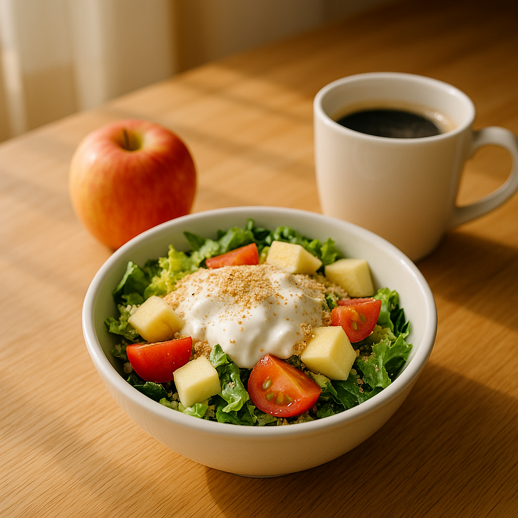 정성 가득 요거트 샐러드와 아메리카노