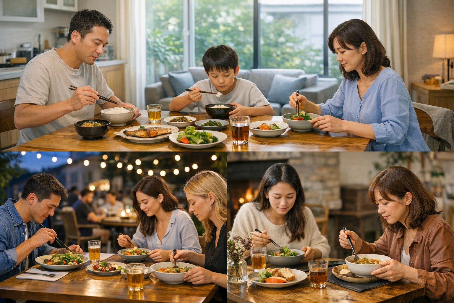 식사에 집중하는 환경 이미지