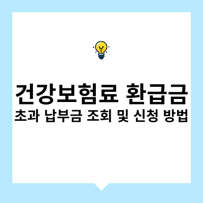 건강보험료 환급금 – 초과 납부금 조회 및 신청 방법(2025)