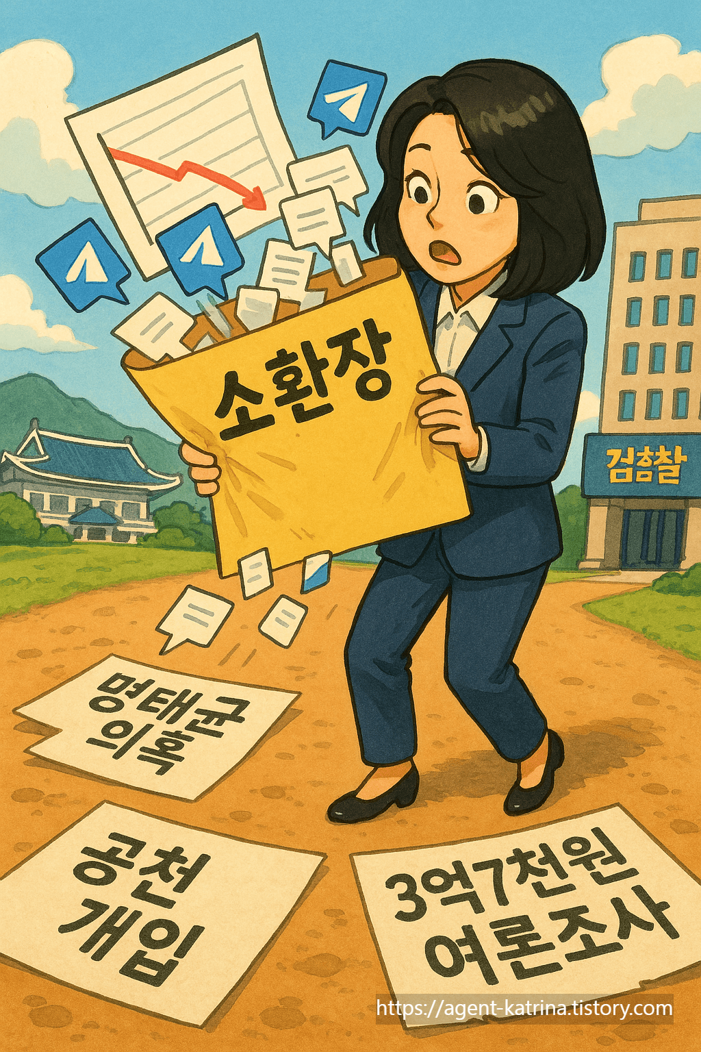 ChatGPT 지브리풍으로 그려본 김건희 여사, 공천 개입 의혹으로 검찰 소환 임박