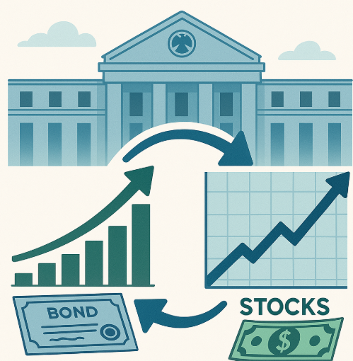 미국 주식 투자 금리 인하기 채권과 주식 간 자금 흐름 분석