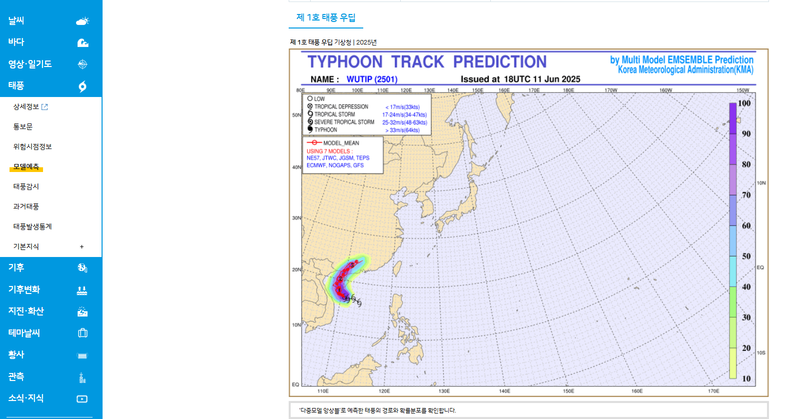 태풍경로-현재위치