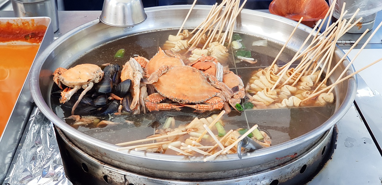 한국 길거리 음식 어묵 사진