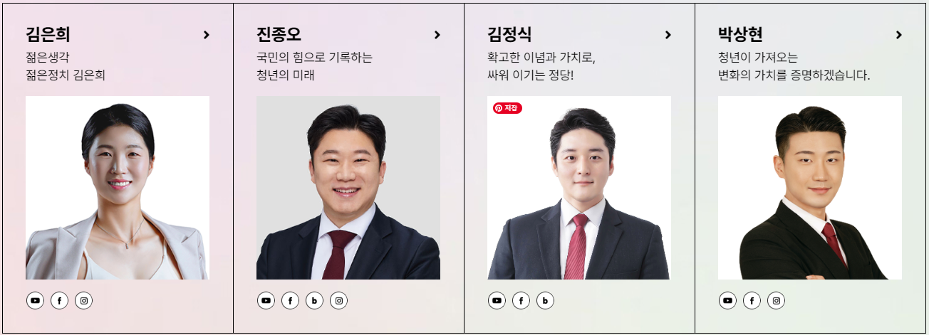 국민의힘 청년최고위원 후보 4명