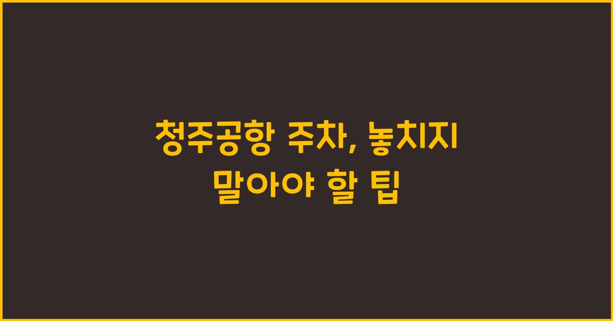청주공항 주차