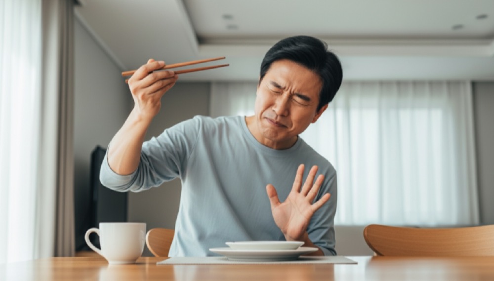 식사 중 멈춤