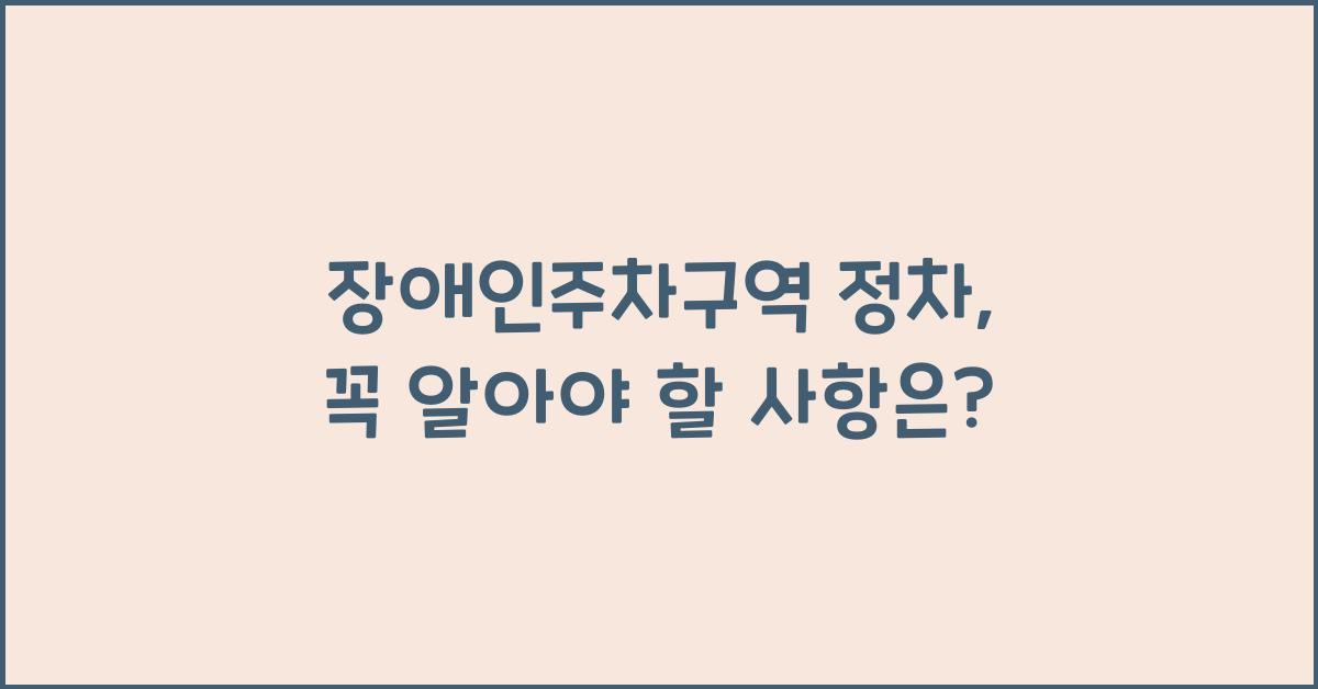 장애인주차구역 정차