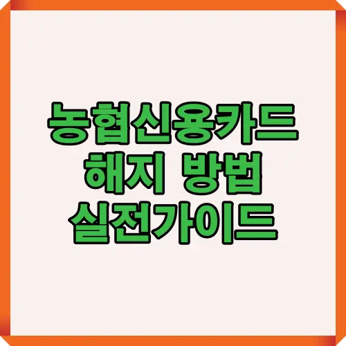 농협 신용카드를 해지할 때 꼭 확인해야 하는 잔액&middot;자동납부&middot;연회비 기준 등 핵심 절차를 직관적인 구성으로 담은 2025년 해지 안내용 대표 이미지입니다.
