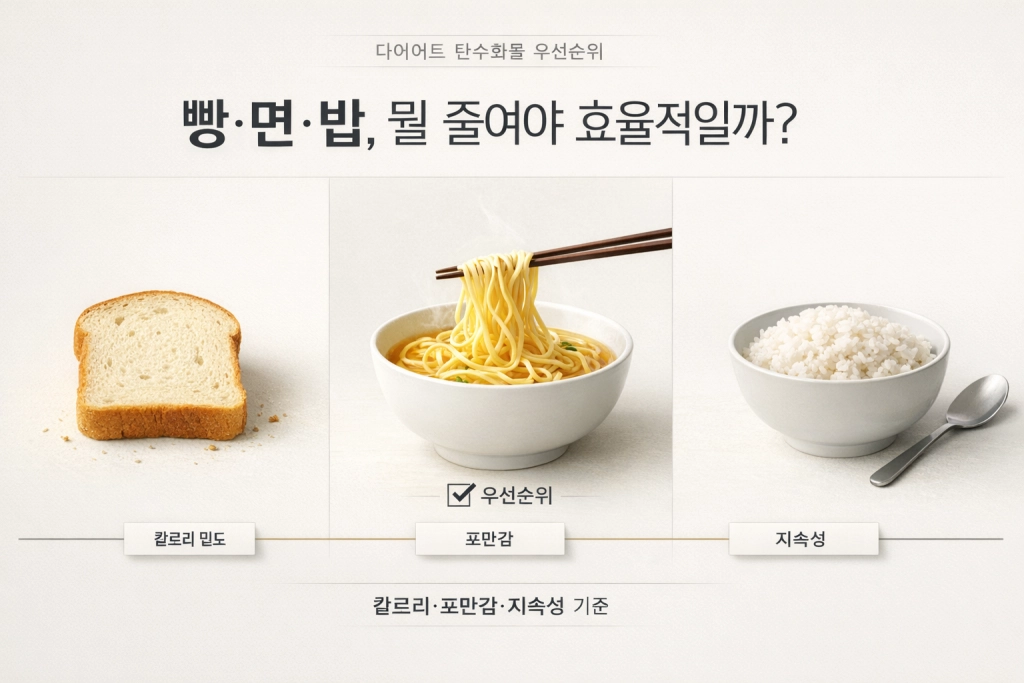 빵&middot;면&middot;밥 중 뭘 끊어야 살이 빠질까?