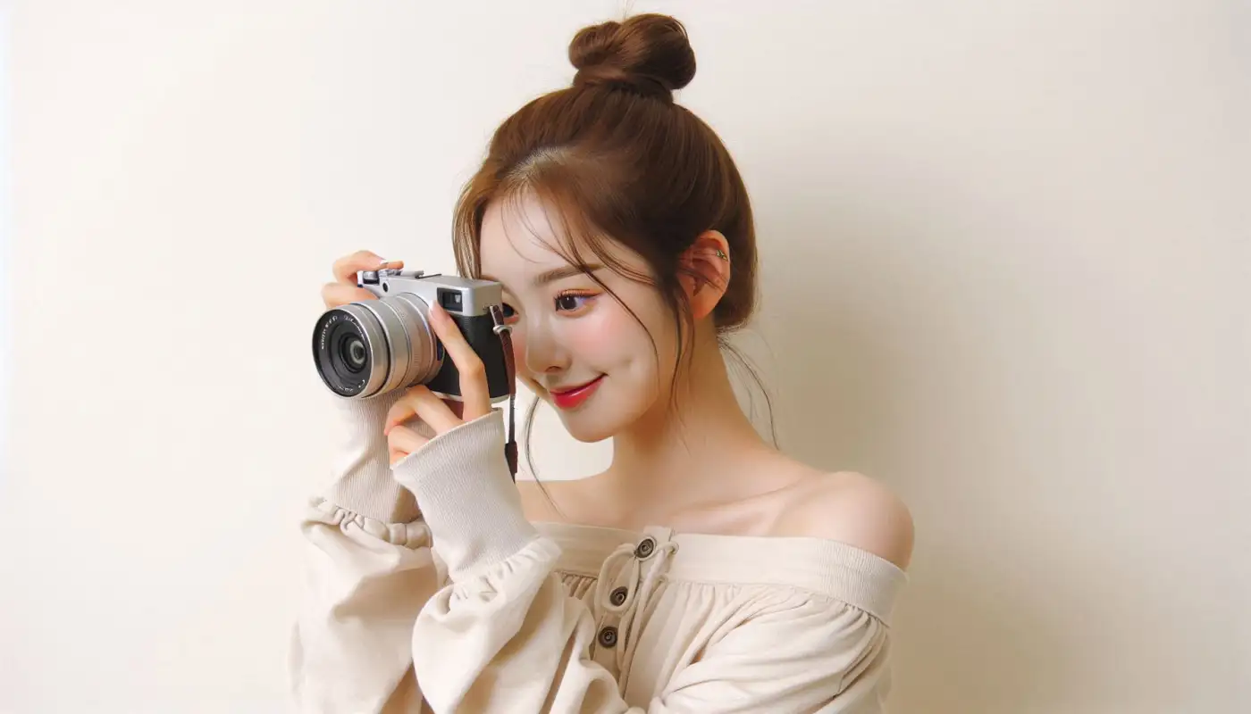 단풍-사진-잘-찍는-법으로-촬영하는-여성의-모습