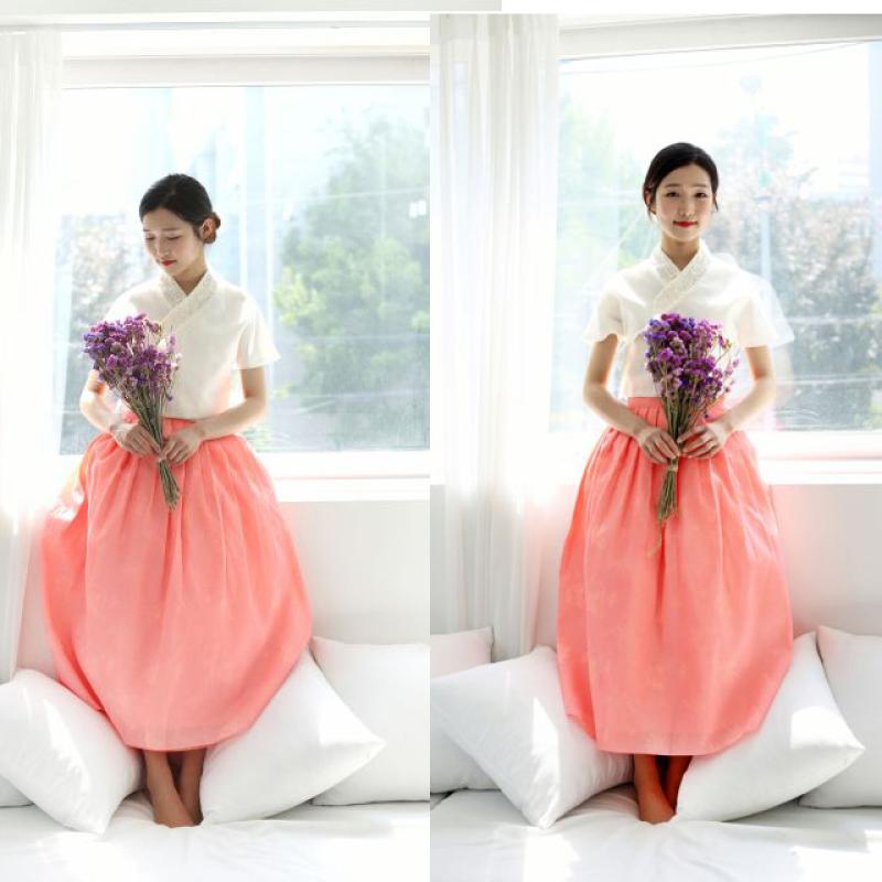 생활한복 여름한복 살구 치마저고리세트