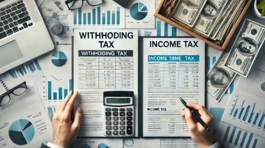 근로자가 매월 받는 급여에서 세금으로 공제하는 방식