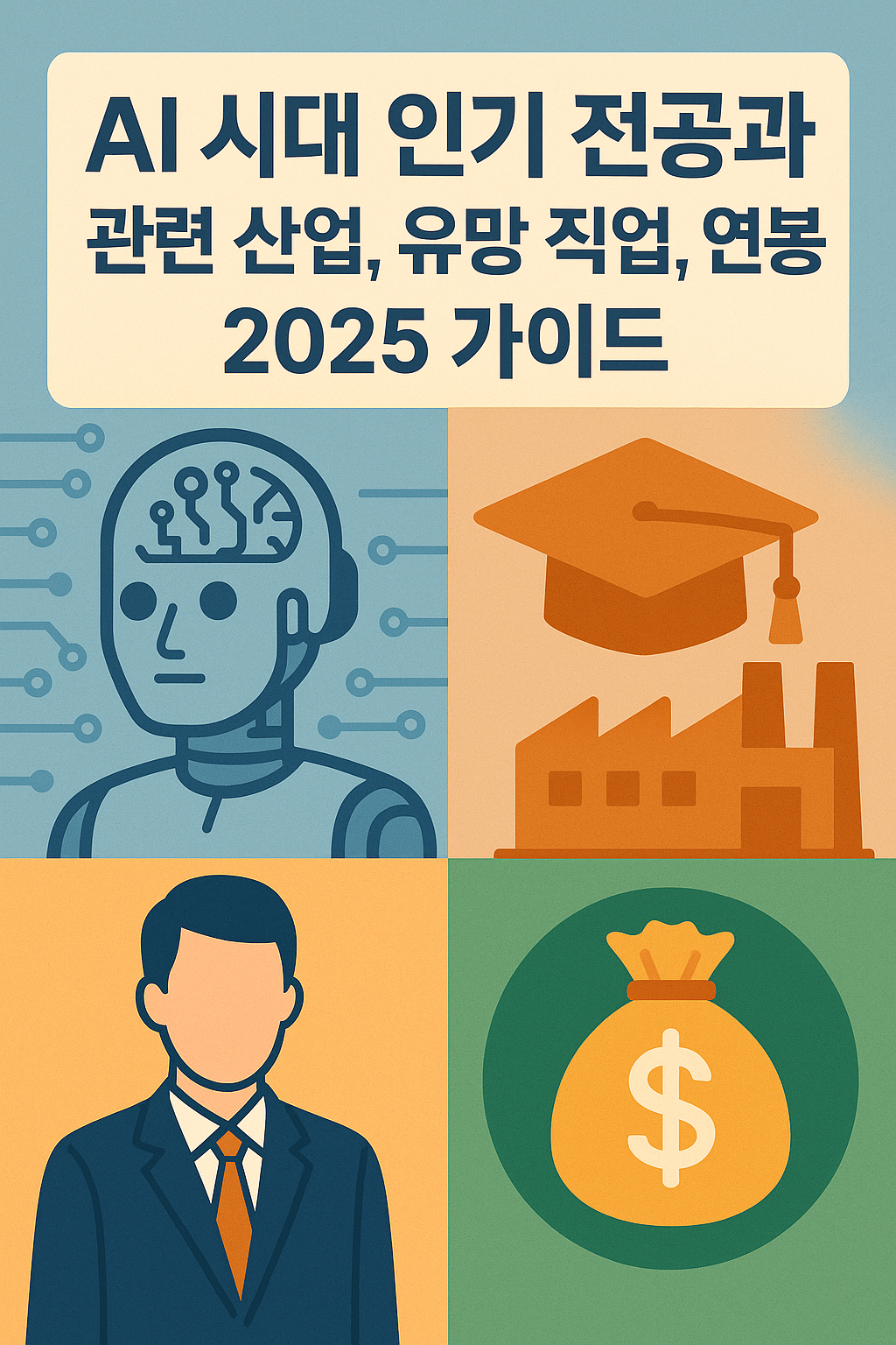 AI 시대 인기 전공과 관련 산업, 유망 직업, 연봉 2025 가이드 이미지