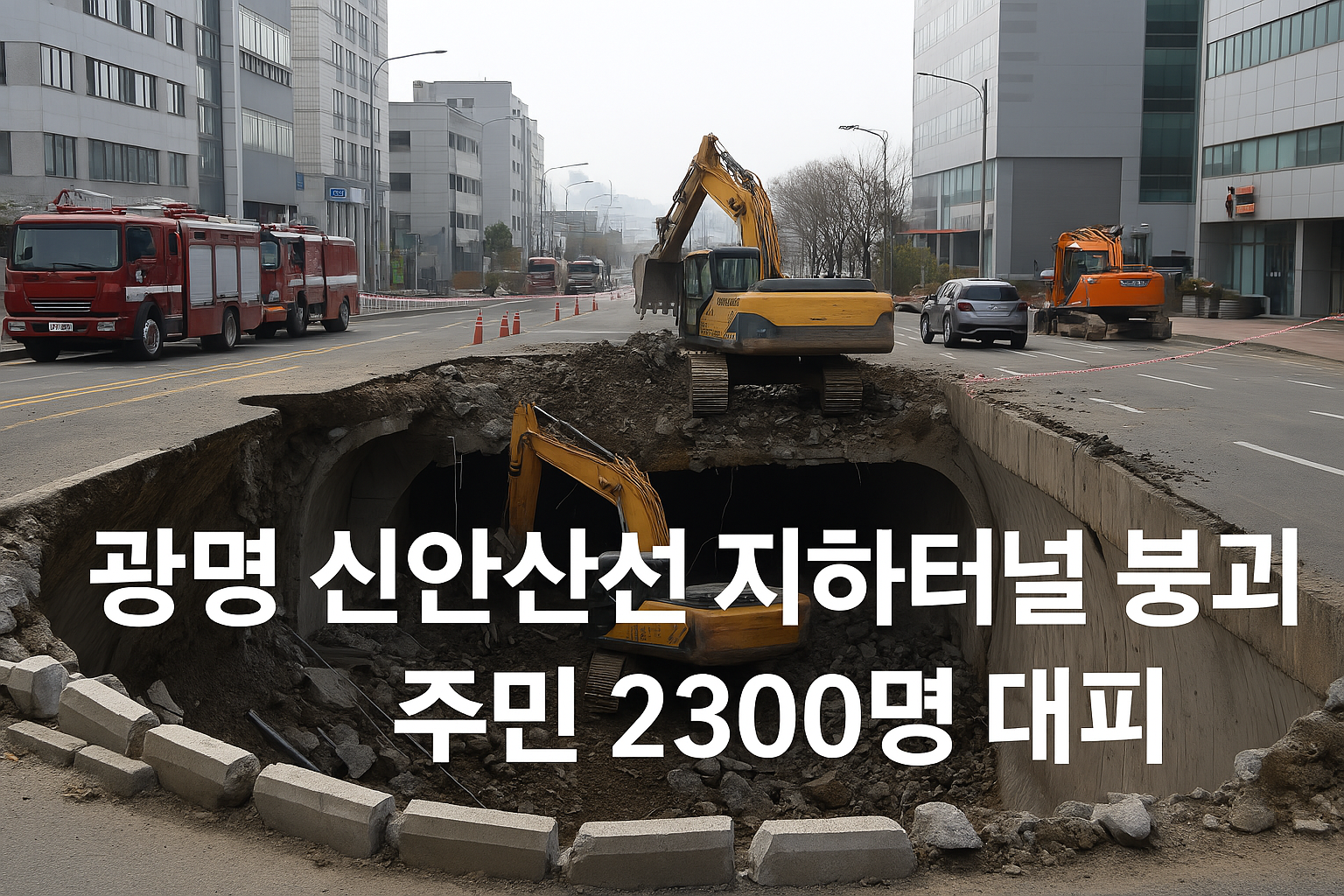 광명 신안산선 붕괴 사진