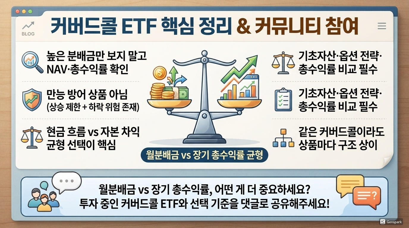 커버드콜 ETF 핵심 정리 &amp; 커뮤니티 참여