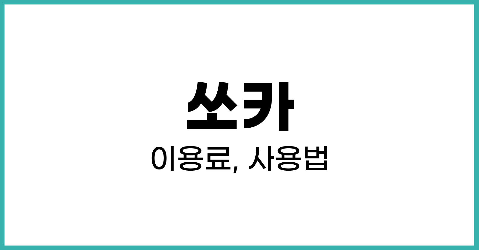 쏘카이용료
