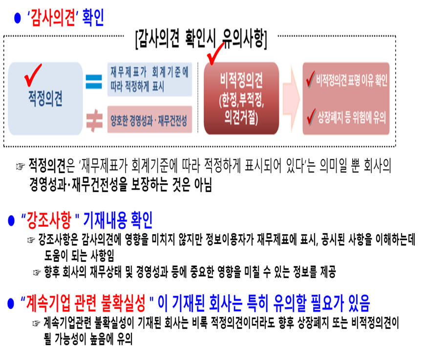감사의견 확인사항 설명 자료임