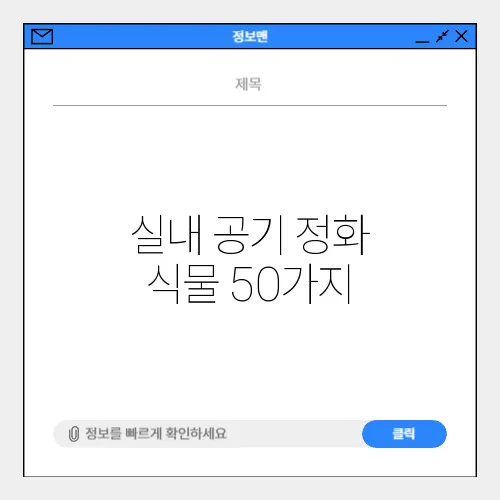 실내 공기 정화 식물 50가지