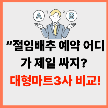 2025 절임배추 가격! 홈플러스 vs 이마트 vs 롯데마트 비교 한눈에