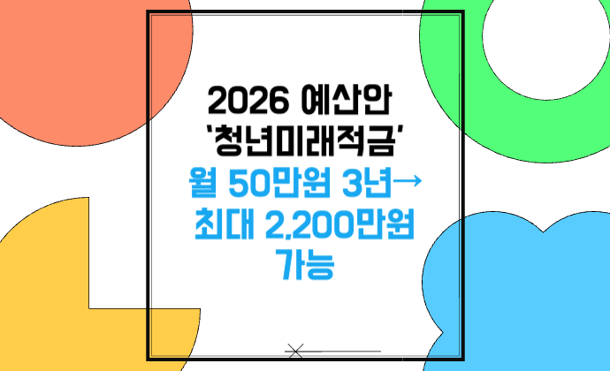 2026 예산안 &lsquo;청년미래적금&rsquo; 정리 도약계좌 전환, 우대형 조건, 근속인센티브까지