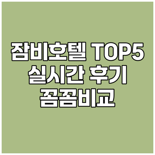 잠비 호텔 추천 TOP 5 실시간 후