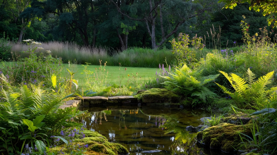 수분과 그늘이 풍부한 이상적인 두꺼비 친화적 생태 정원 모델