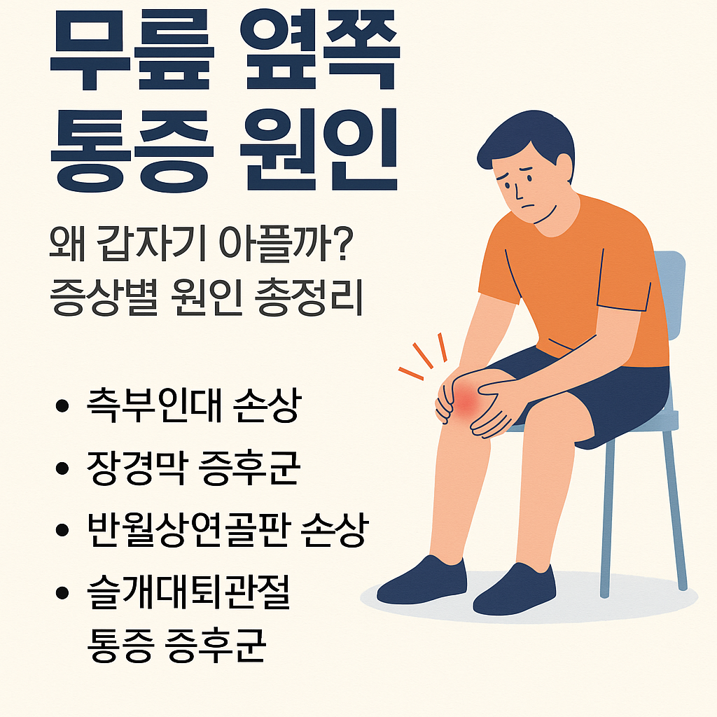 무릎 옆쪽 통증원인, 왜 갑자기 아플까? 증상별 원인 총정리