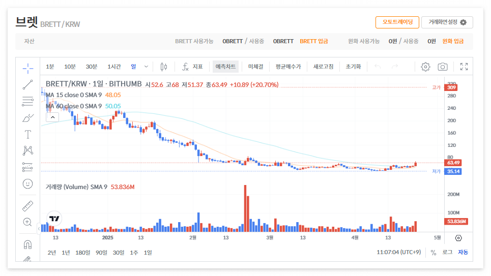 브렛 코인 시세 가격 전망
