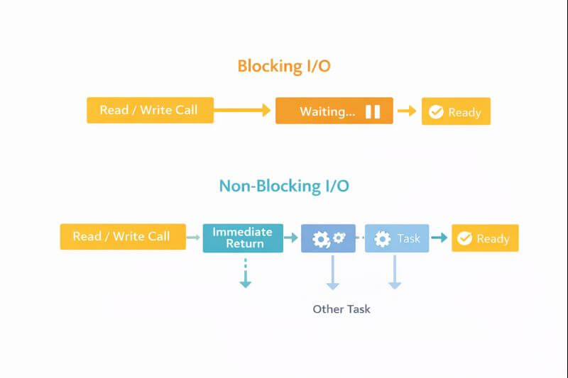 전산학 블로킹 I/O와 논블로킹 I/O: 전산학 네트워크&middot;파일 처리 성능을 좌우하는 방식 차이